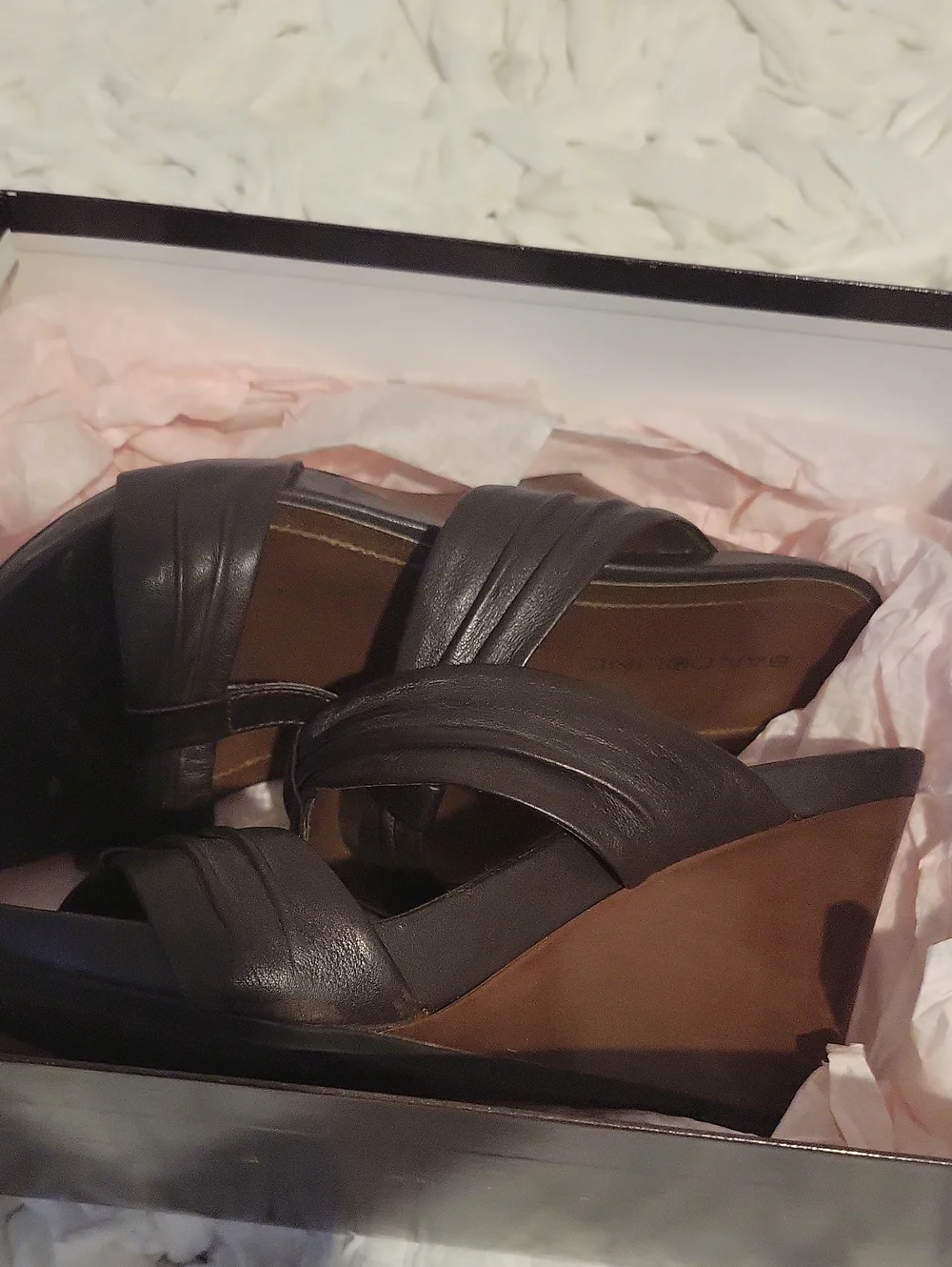 Wedge Slide Sandals in Dark Brown - Women's Comfortable Leather Straps